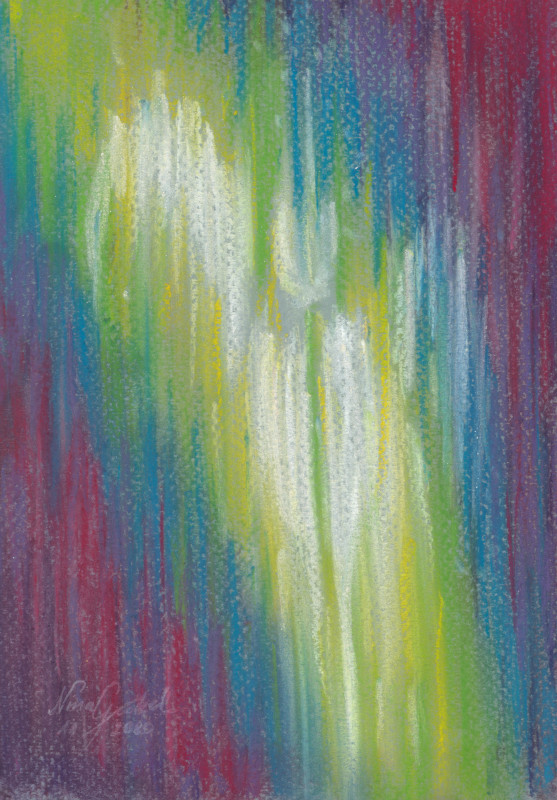 original pastellkreide regenbogen engel abstrakt
